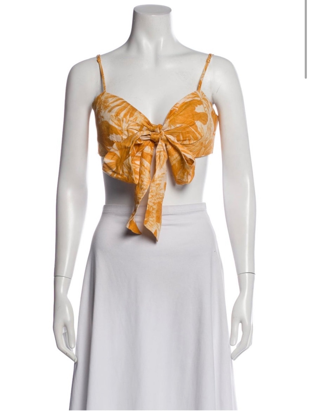 Zimmermann Yellow Floral Tie-Front Crop Top